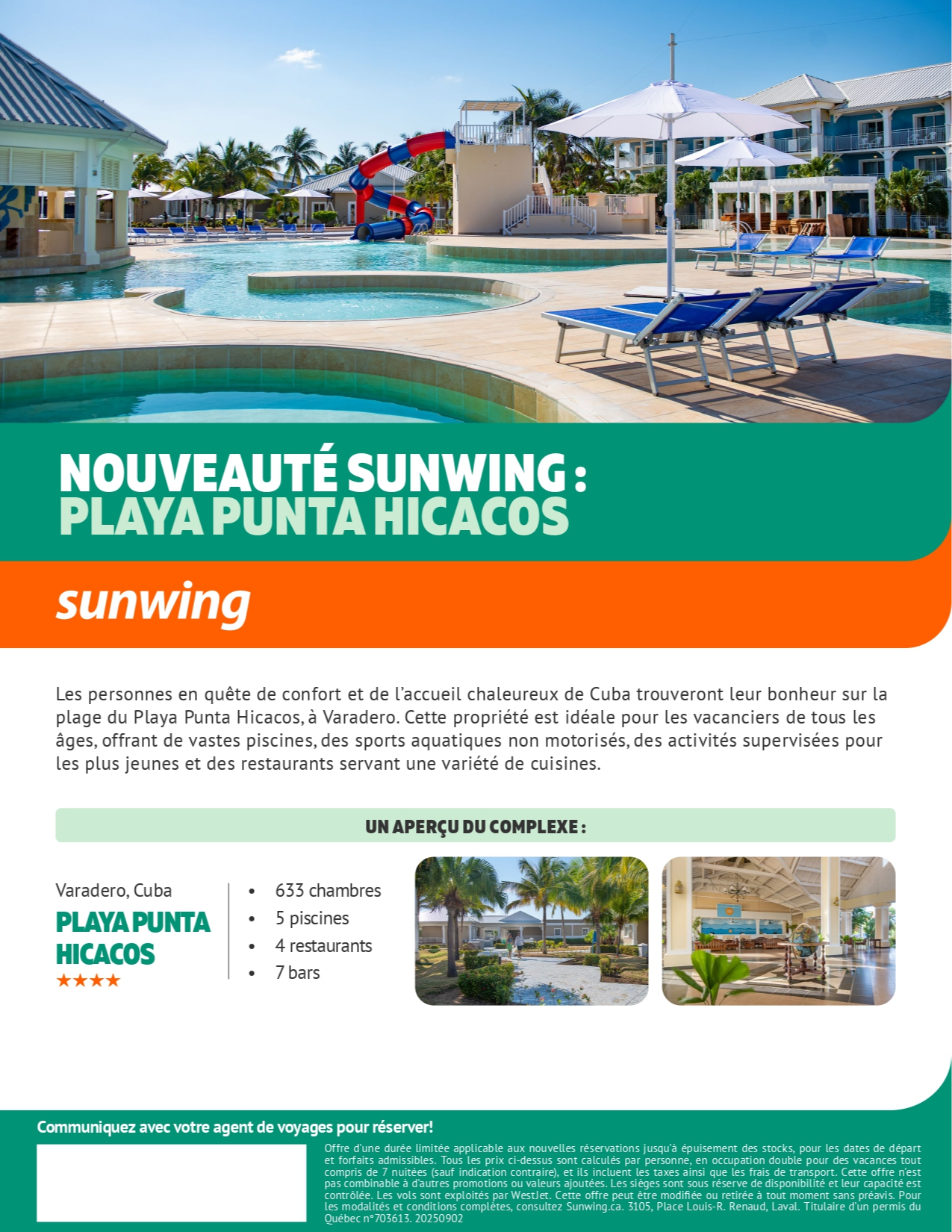 Promotion Vacances Sunwing Nouvel Hôtel : Playa Punta Hicacos avec Voyages Aqua Terra Promotion Vacances Sunwing Nouvel Hôtel : Playa Punta Hicacos avec Voyages Aqua Terra