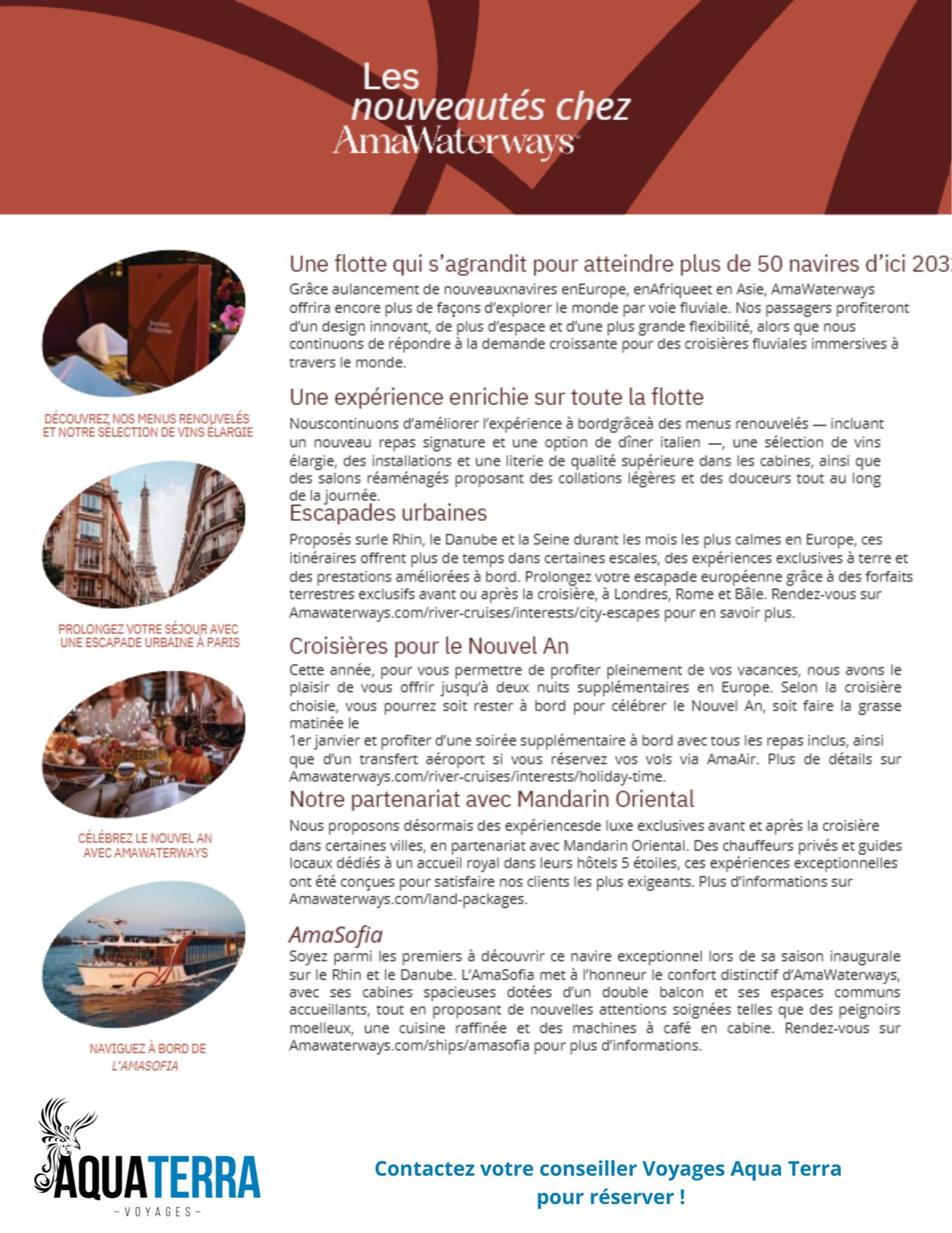 Nouveautés chez AmaWaterways avec Voyages Aqua Terra Nouveautés chez AmaWaterways avec Voyages Aqua Terra