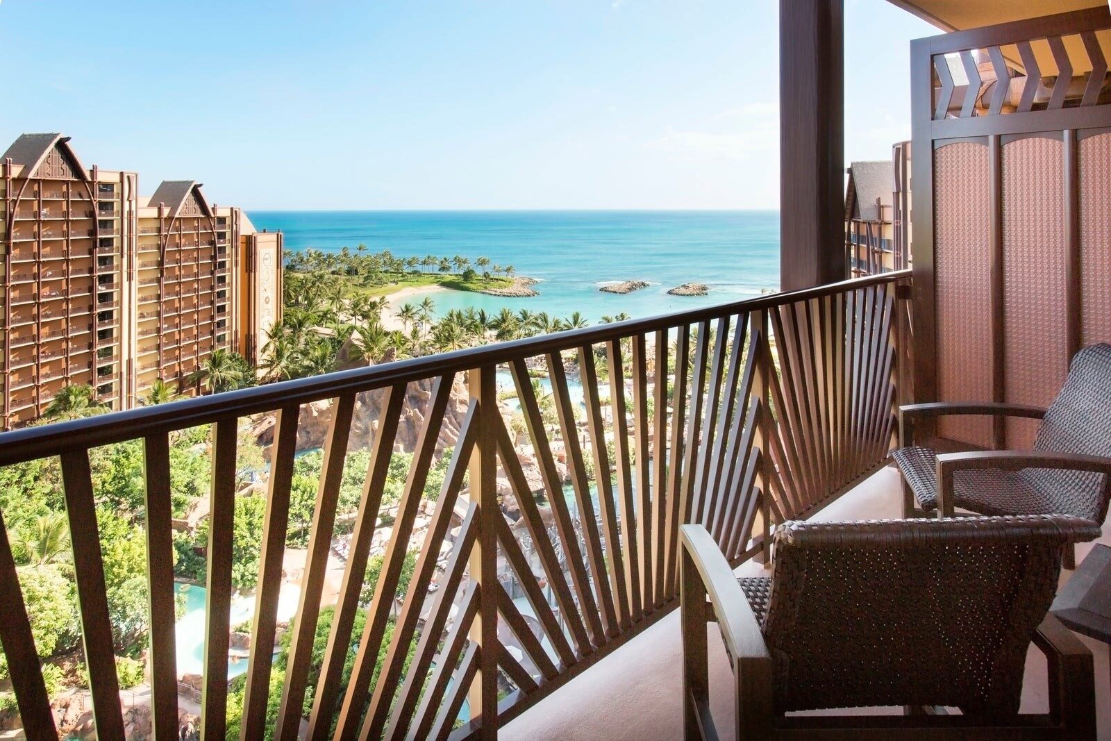 Une chambre d'Aulani avec vue sur l'océan et lit très grand Une chambre d'Aulani avec vue sur l'océan et lit très grand