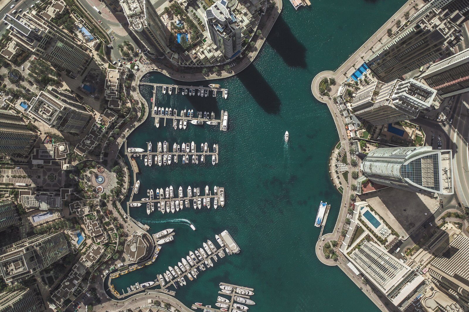 Vue aérienne de la côte de Dubaï