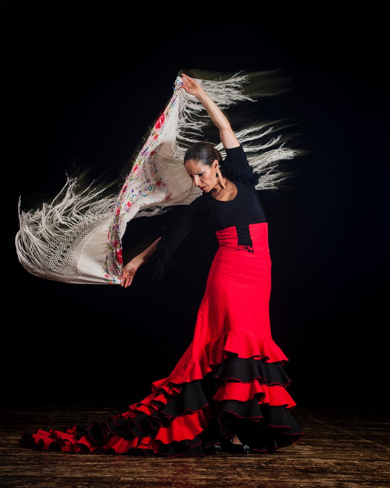 Danseuse de flamenco en mouvement