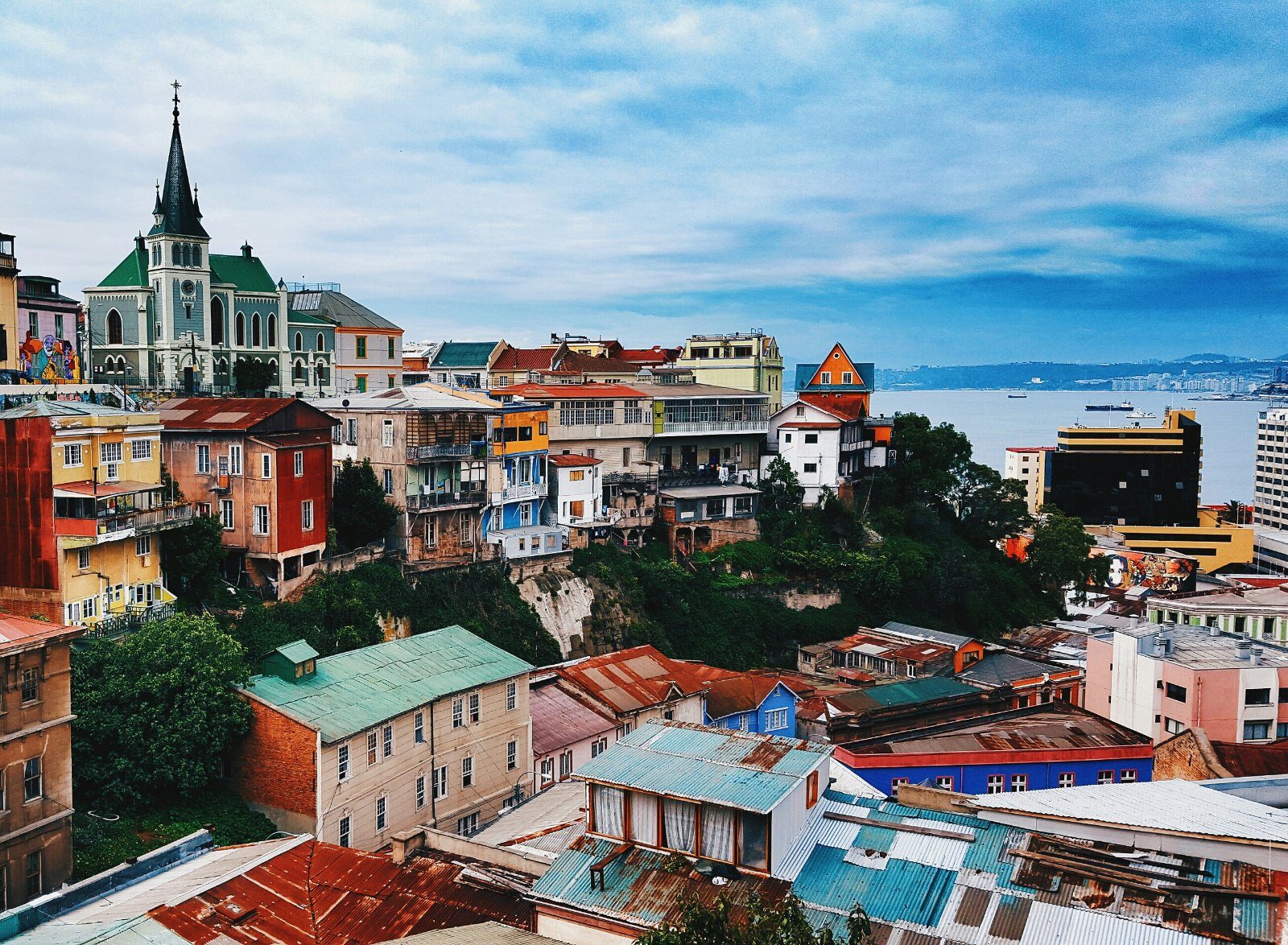 Maisons colorées sur les collines de Valparaíso