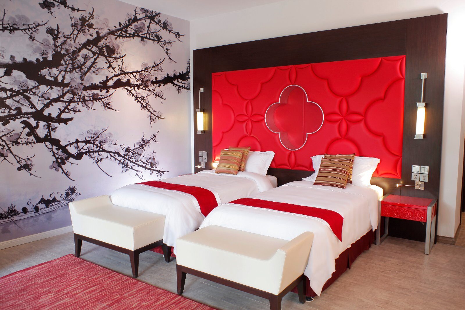 Chambre au décor chinois au Club Med Guilin