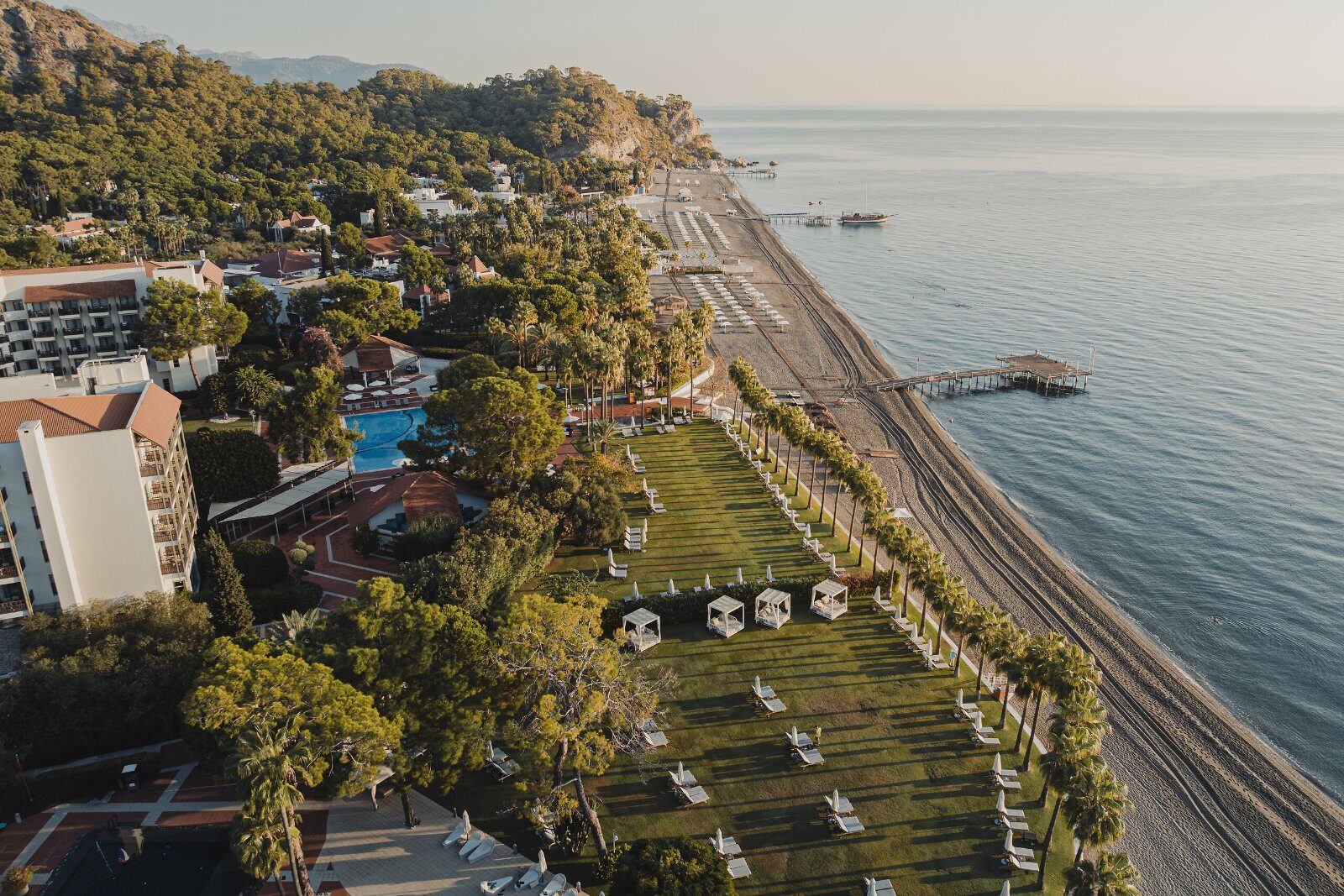 La côte de Kemer vue du ciel, au Club Med Palmiye