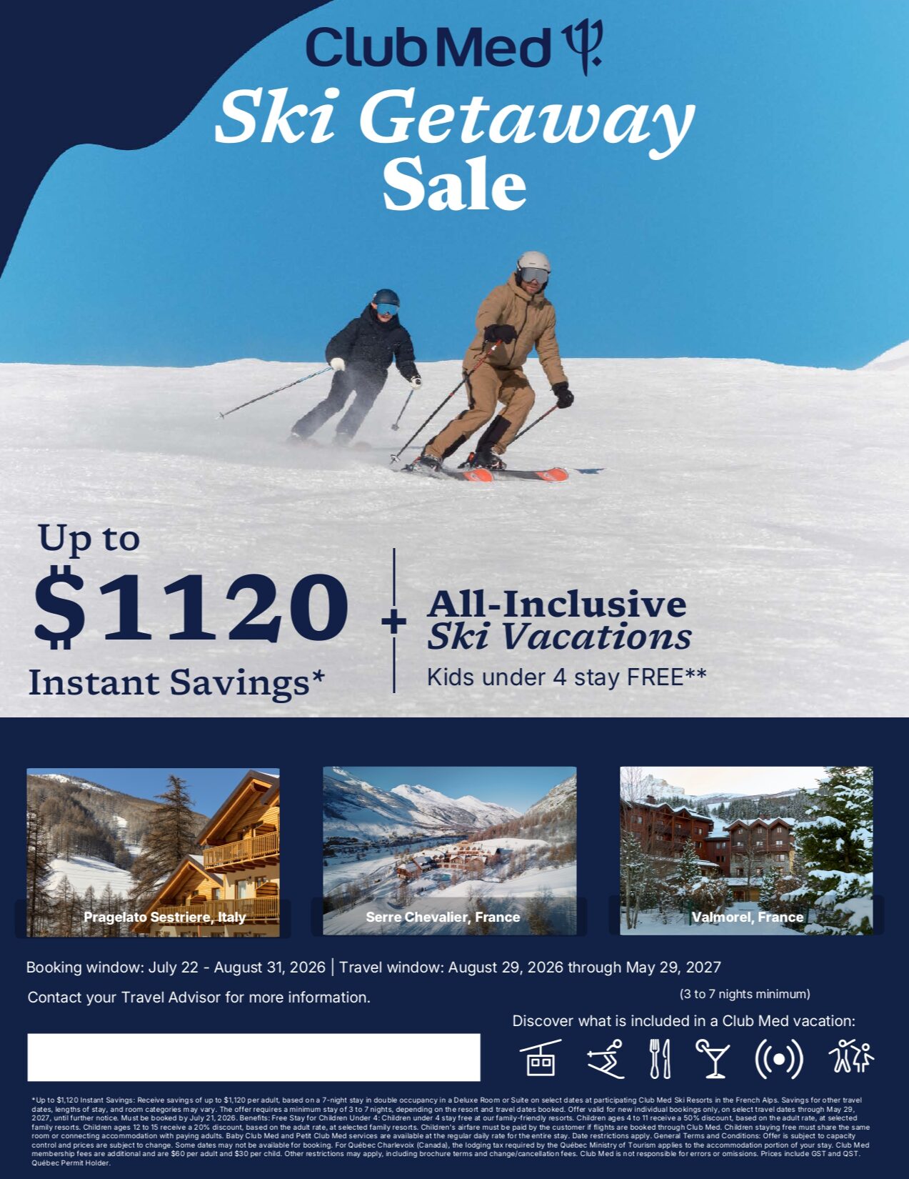 Club Med Snow Escape Promotion: All-Inclusive Ski Vacations with Voyages Aquaterra