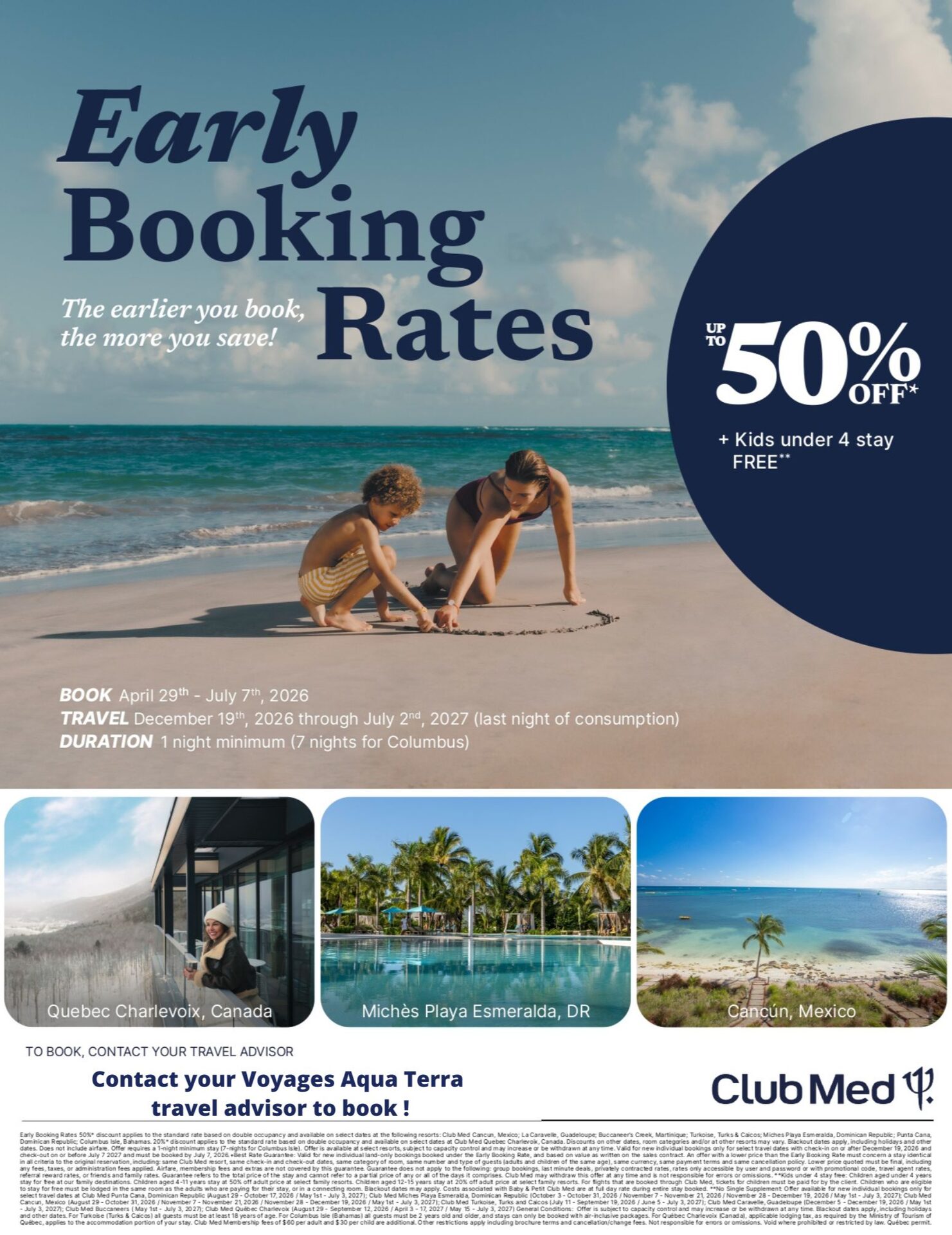 Club Med Promotion Early booking rates with Aquaterra Travels Club Med Promotion Early booking rates with Aquaterra Travels