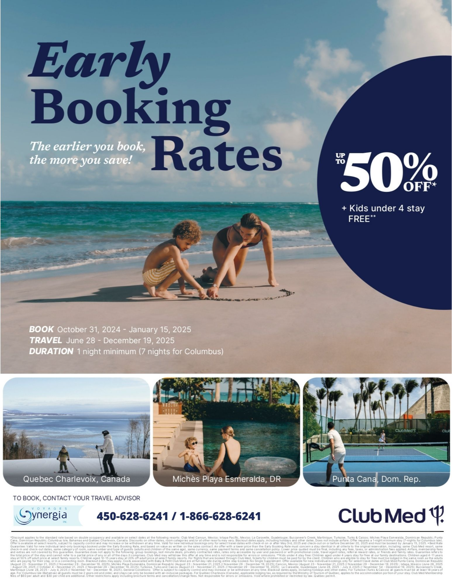 Club Med Promotion – Early Booking Rates 50% off with Aqua Terra Travel