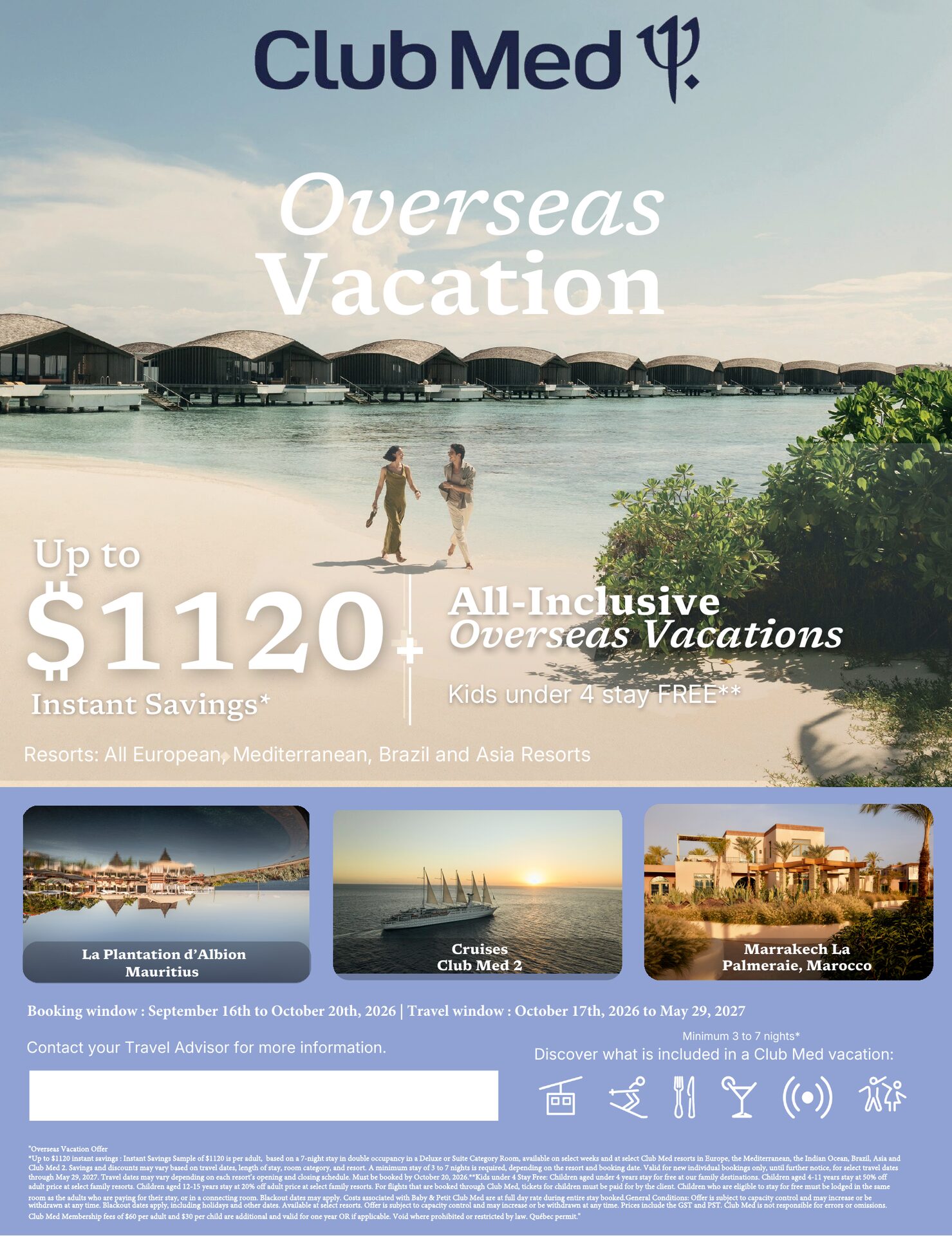 Club Med Long-Haul Getaways: all-inclusive packages in Europe, the Mediterranean, Brazil and Asia, book by October 20, 2026 with Voyages AquaTerra