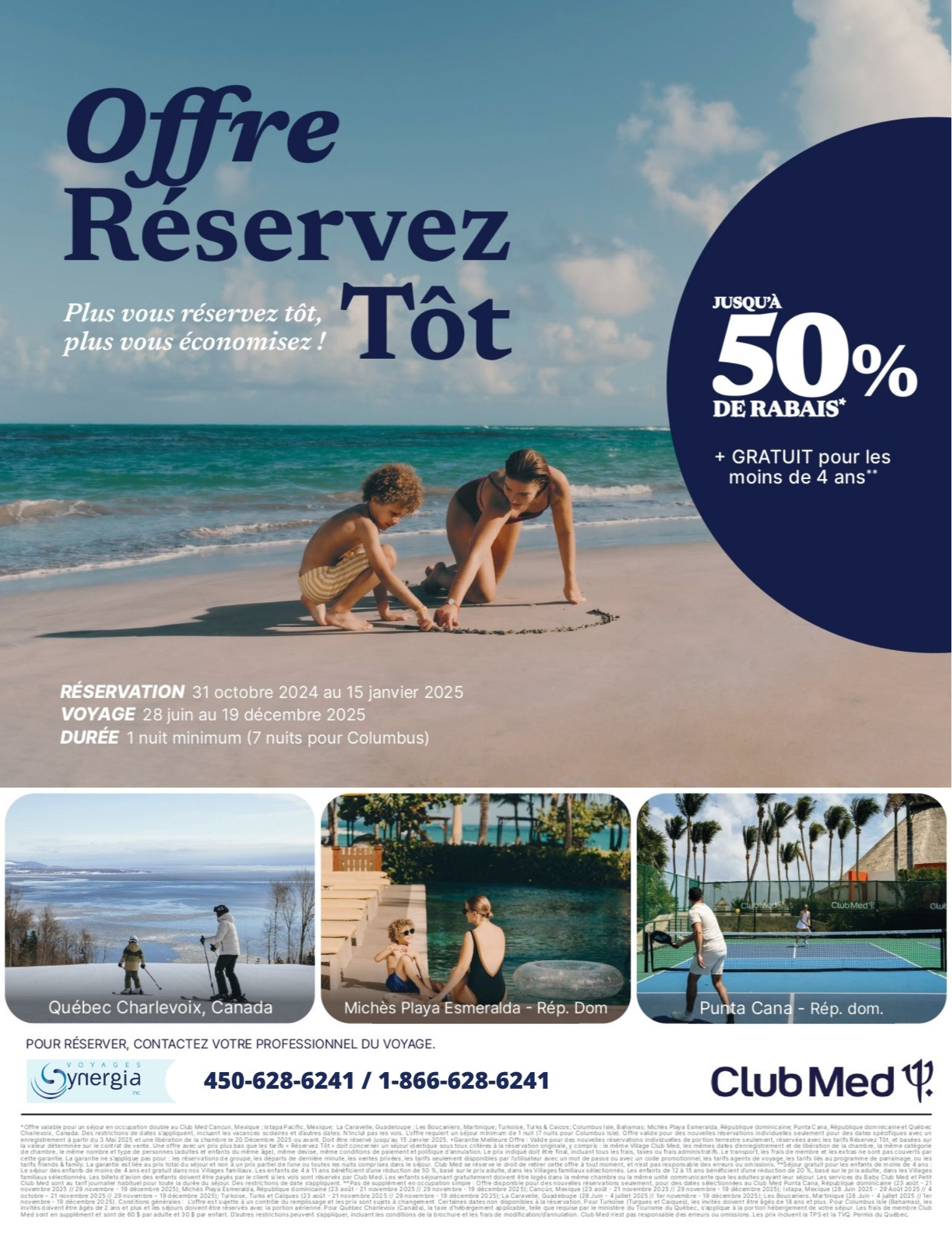 Promotion Club Med – Offre Réservez Tôt 50% de rabais avec Voyages Aqua Terra