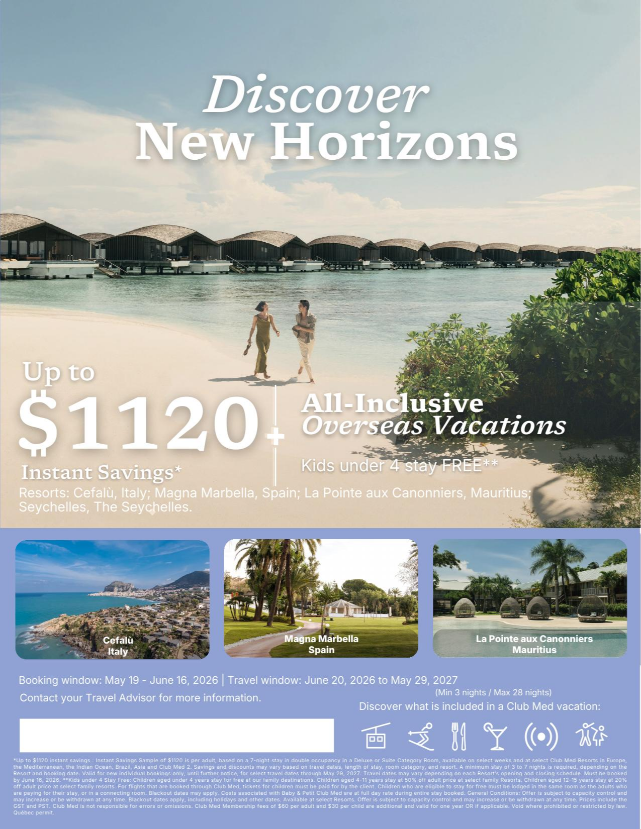 Club Med Vacations Promotion Discover New Horizons with Voyages Aqua Terra Club Med Vacations Promotion Discover New Horizons with Voyages Aqua Terra