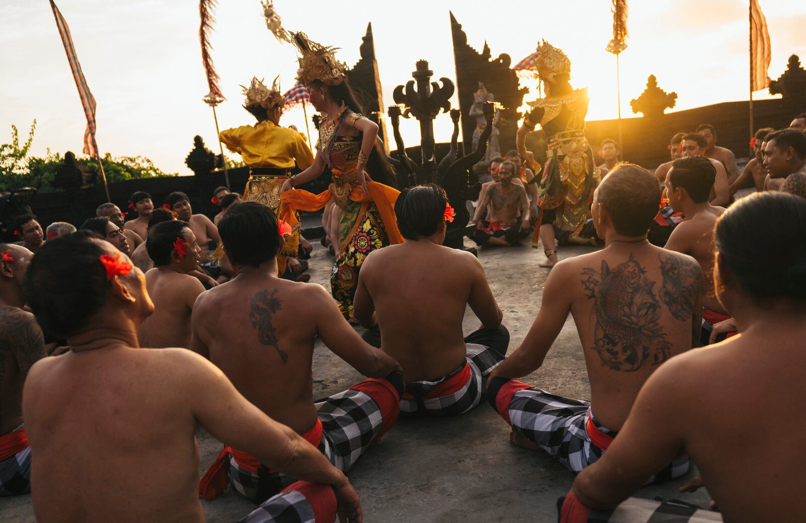 Kecak dance at sunset in Bali