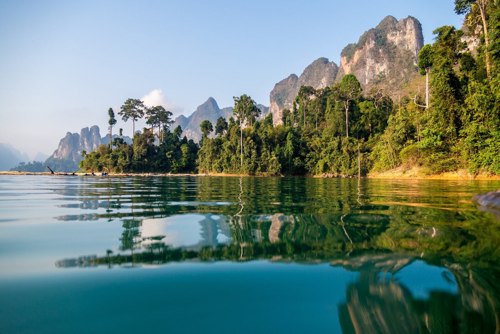 Turquoise lake and jungle of Khao Sok National Park