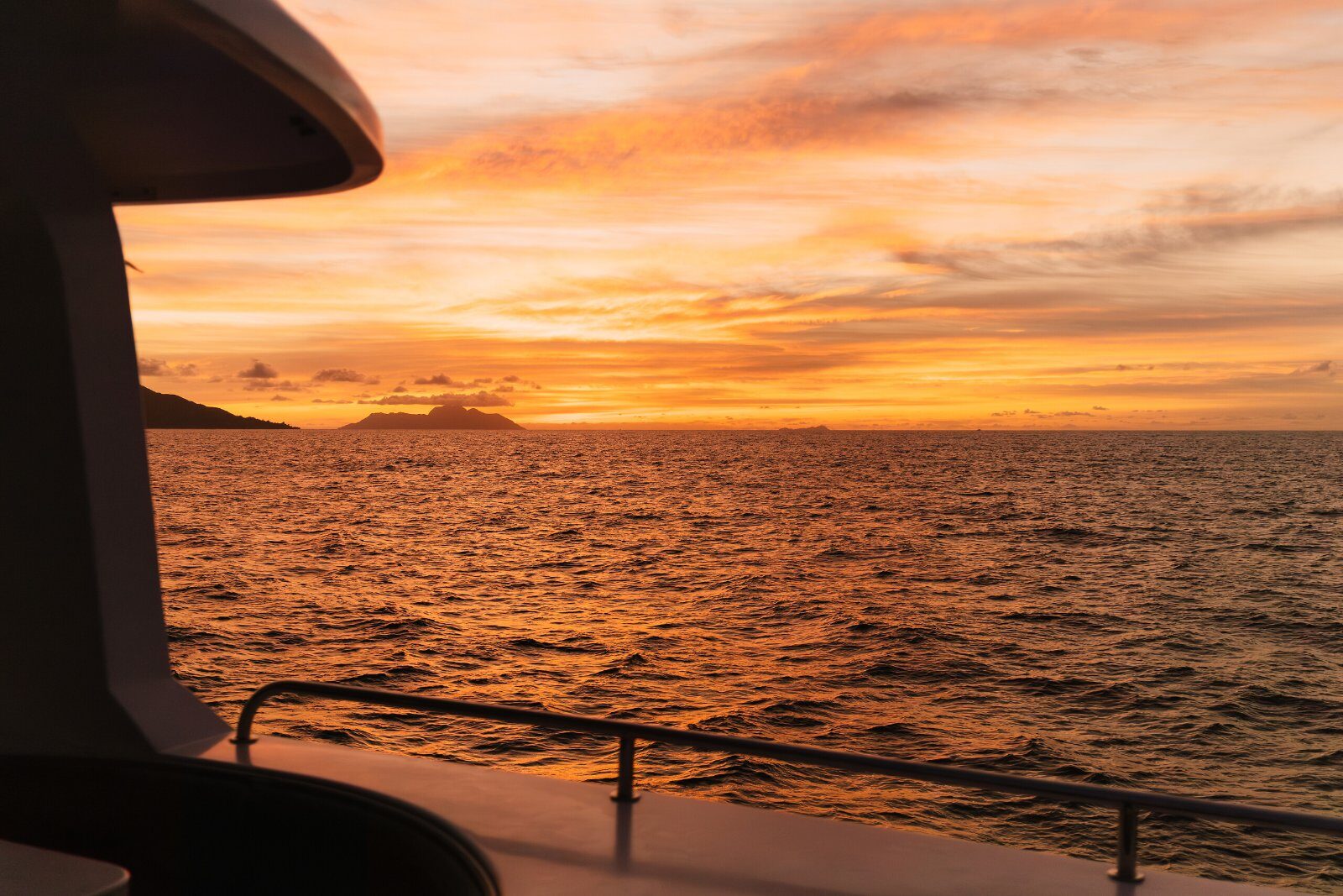 Sunset over the Indian Ocean in the Seychelles