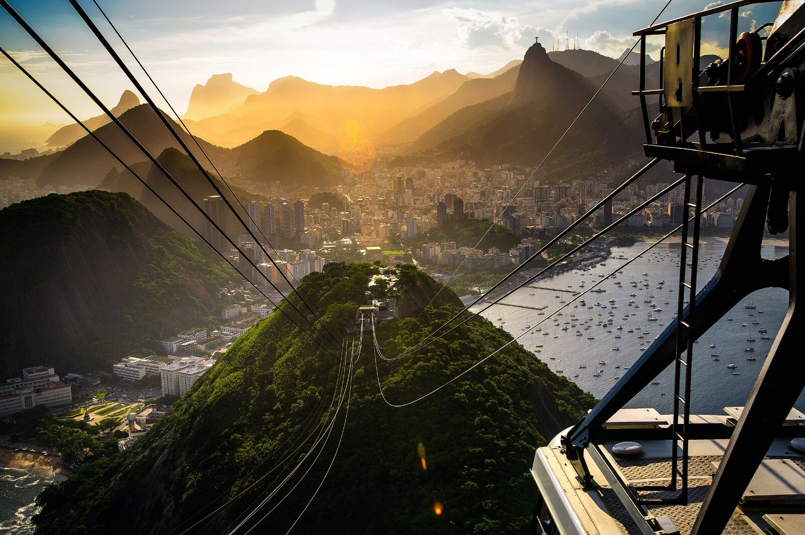 Sugarloaf cable car above Rio