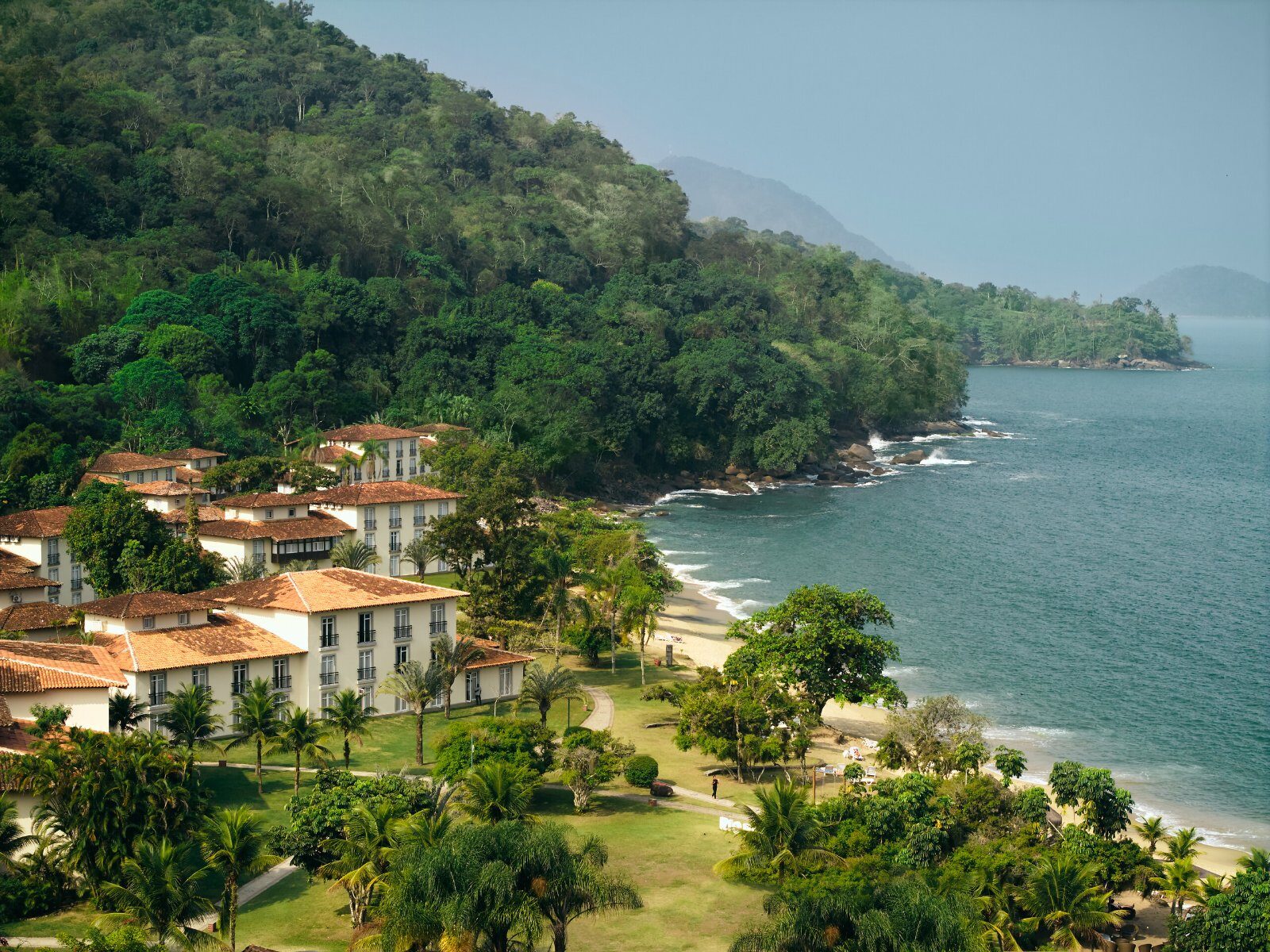 Lush coastline and a Club Med resort in Brazil