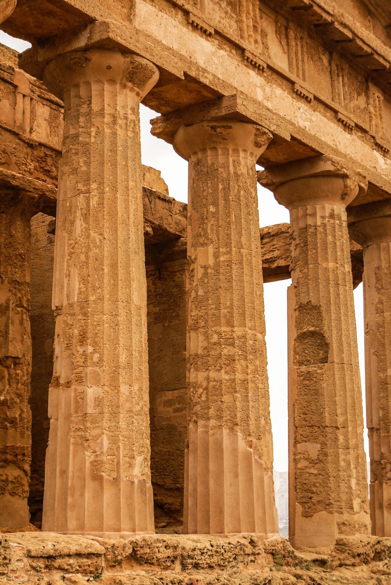 Columns of an ancient Greek temple in Sicily