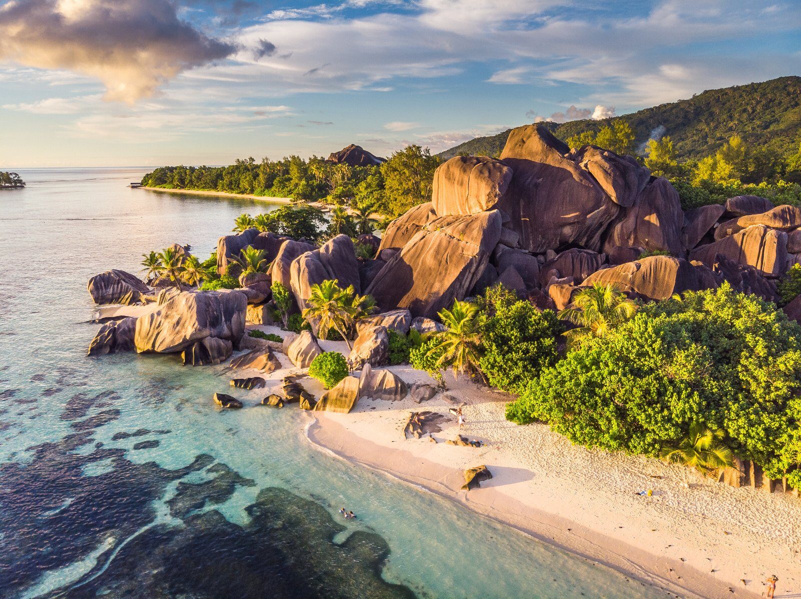 Beach and granite boulders in the Seychelles