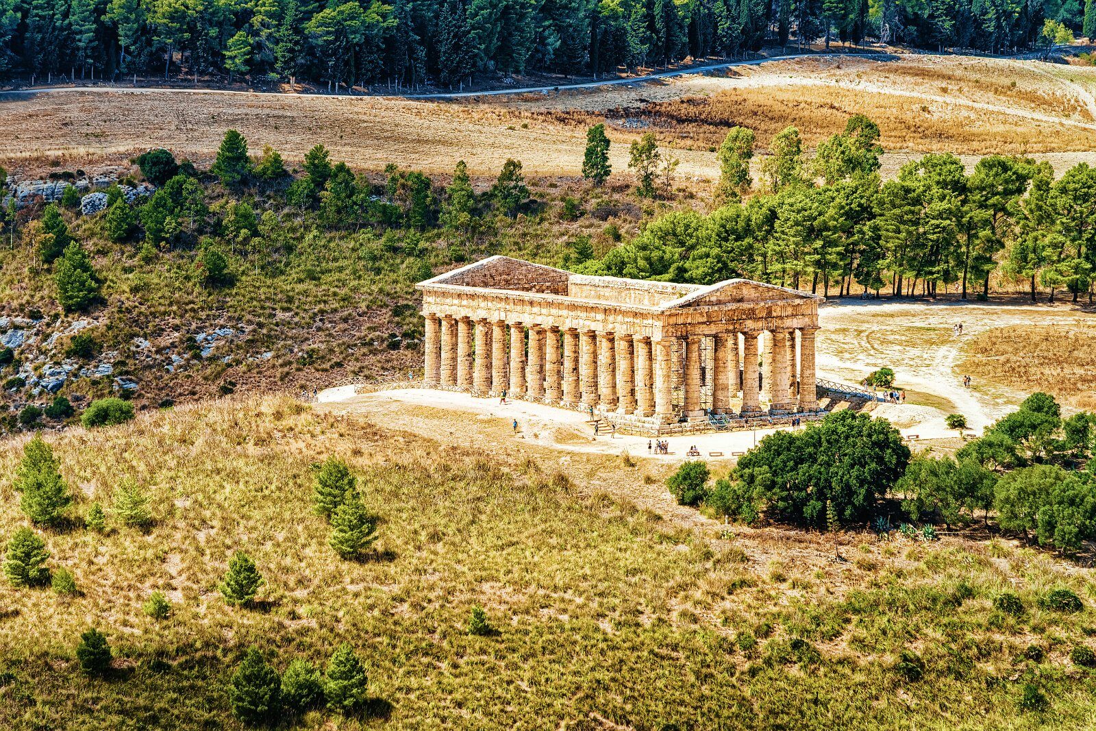 Archaeological site among the fields in Sicily