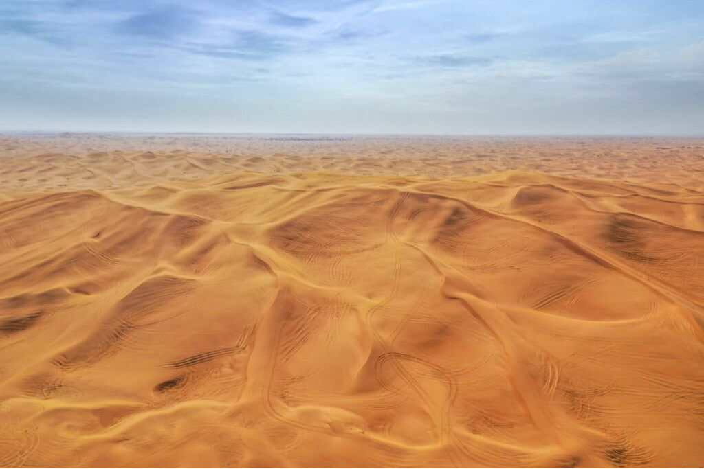 Vue des dunes du désert de Dubai