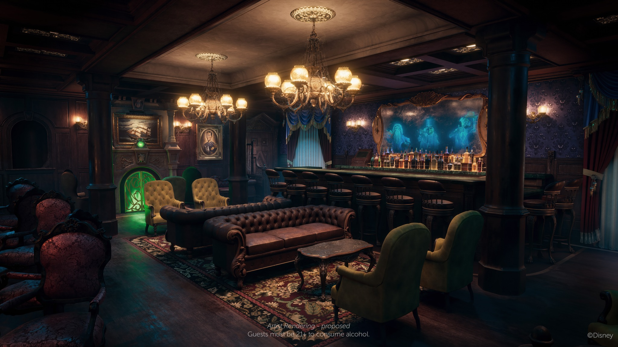 Disney Destiny Disney Cruise Line Haunted Mansion Parlor