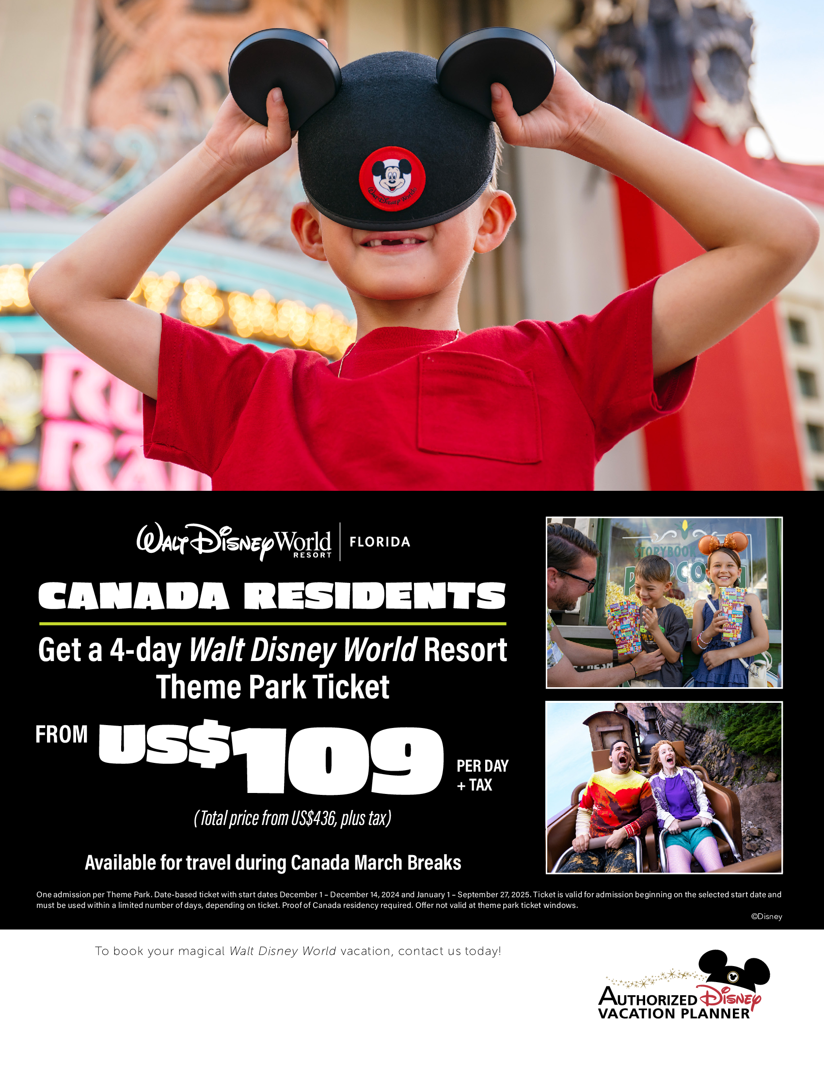 Walt Disney World Resort in Florida - Canadian Residents 4-day Theme Park Ticket