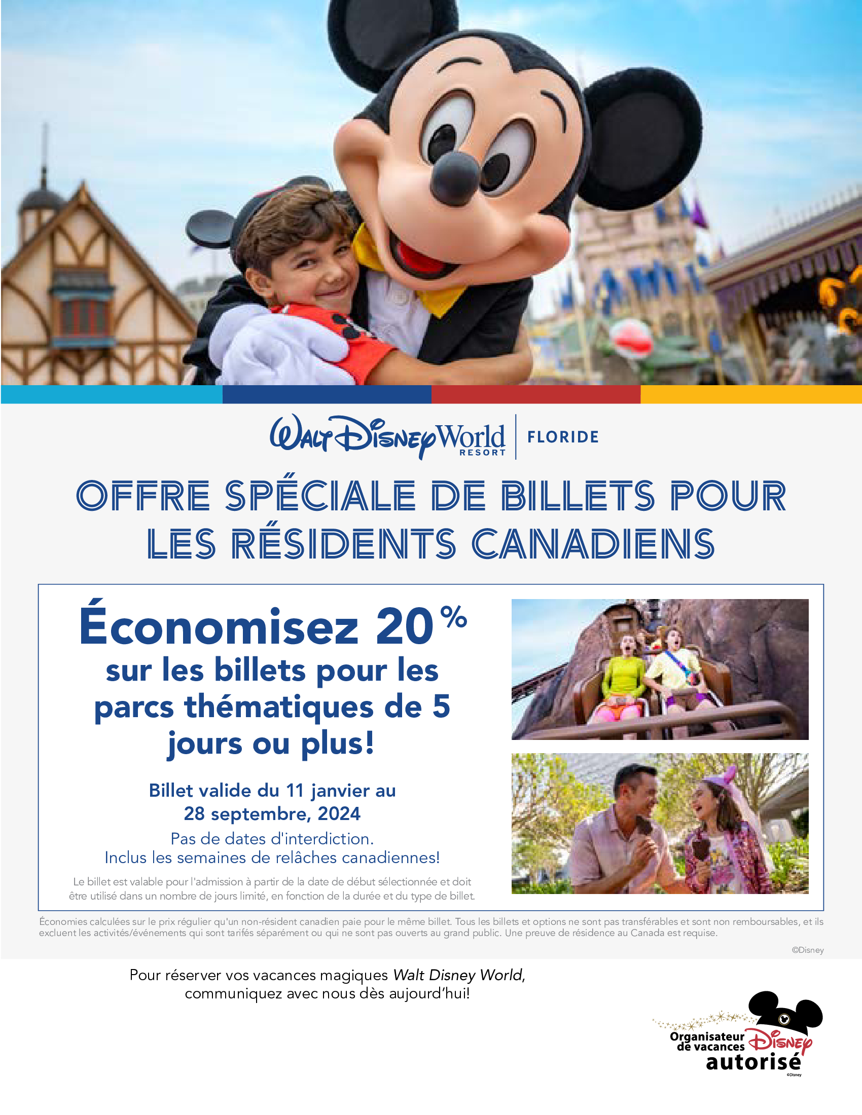 Walt Disney World Resort en Floride - Offre spéciale de billets pour les résidents canadiens - Économisez 20%