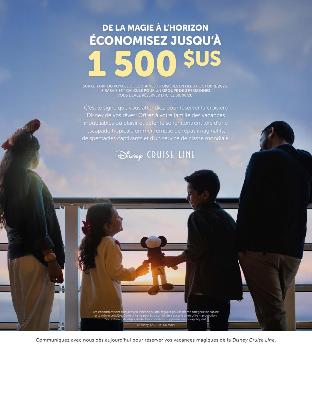Walt Disney Cruise Économisez jusqu'à 1500$ US Créateurs de magie Voyages Synergia