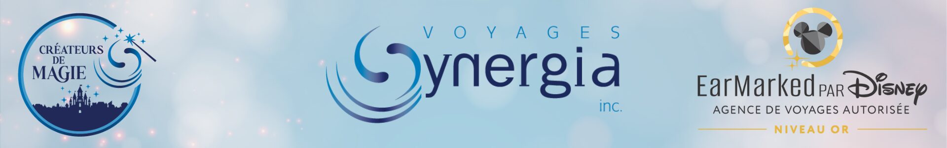 Voyages Synergia Créateurs de Magie Organisateur de Vacances Disney Autorisé Producteur Earmarked Or