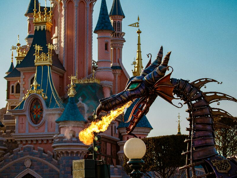 The Maleficent dragon in front of Sleeping Beauty Castle, Disneyland Paris