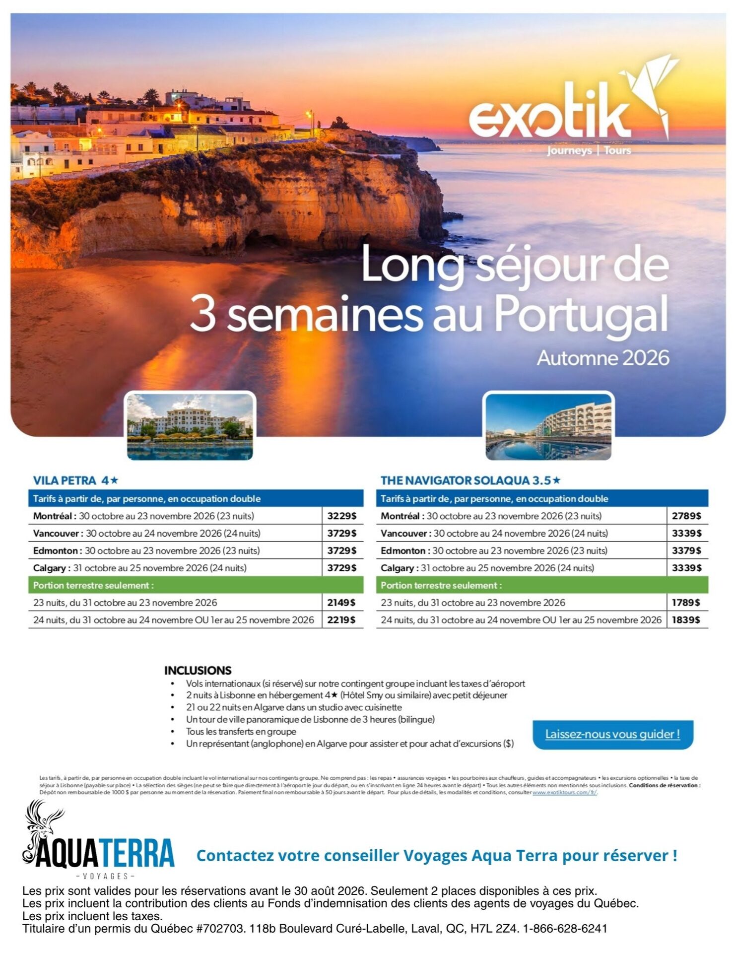 Exotik promotion Long stay in 2027 with Aquaterra Travels