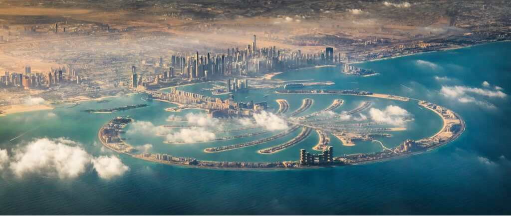 Vue des iles formant un palmier à Dubai Vue des iles formant un palmier à Dubai
