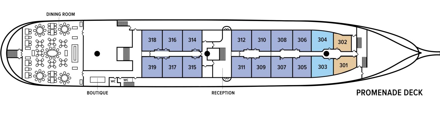 Lindblad Expeditions Sea Cloud II Promenade Deck