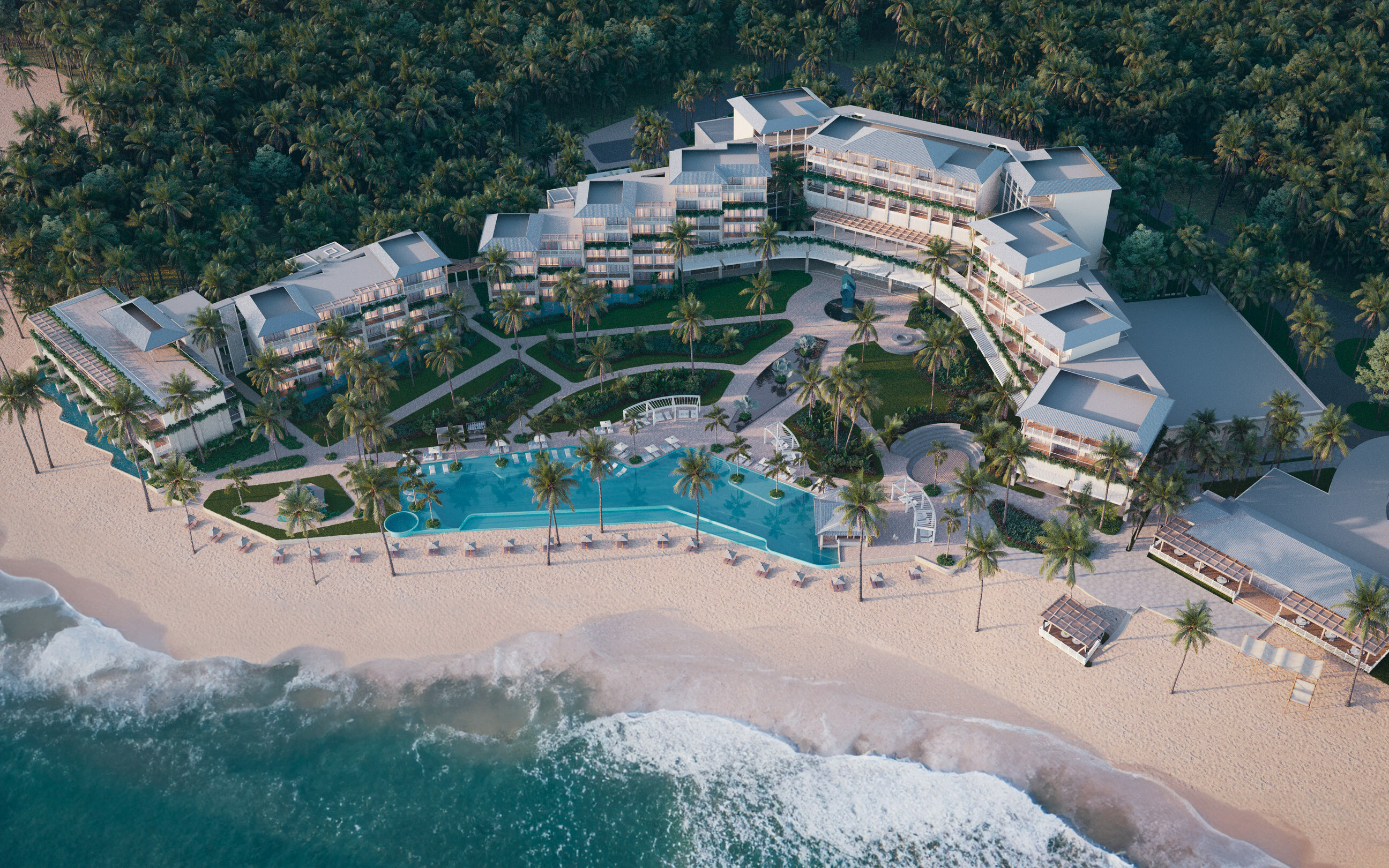 Aerial view of Margaritaville Island Reserve Resort Roatan