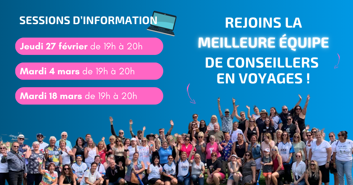 Session d'information pour devenir conseiller en voyages externe travailleur autonome Voyages Aqua Terra Voyages Synergia Formation en ligne Cours en ligne