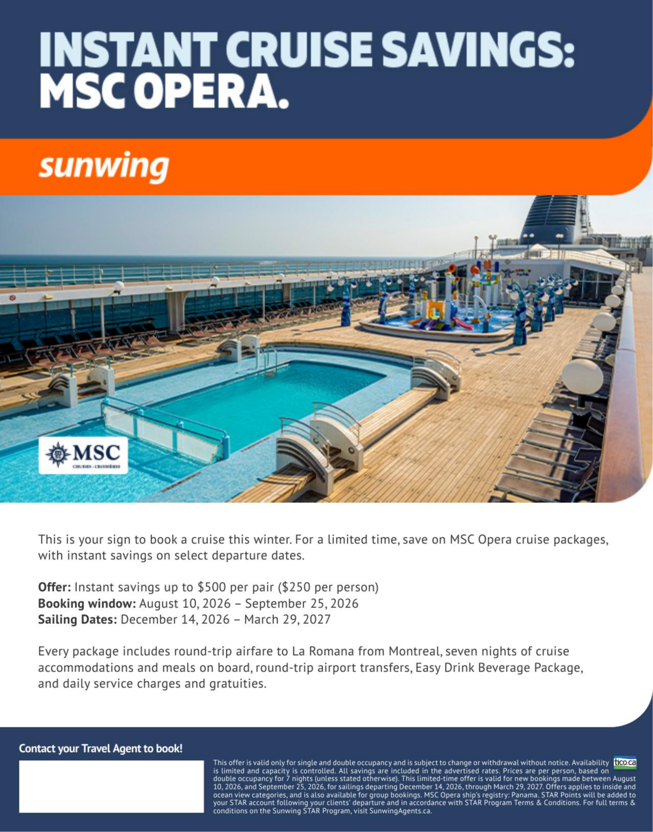 Sunwing Promotion Instant Economies with Voyages Aquaterra
