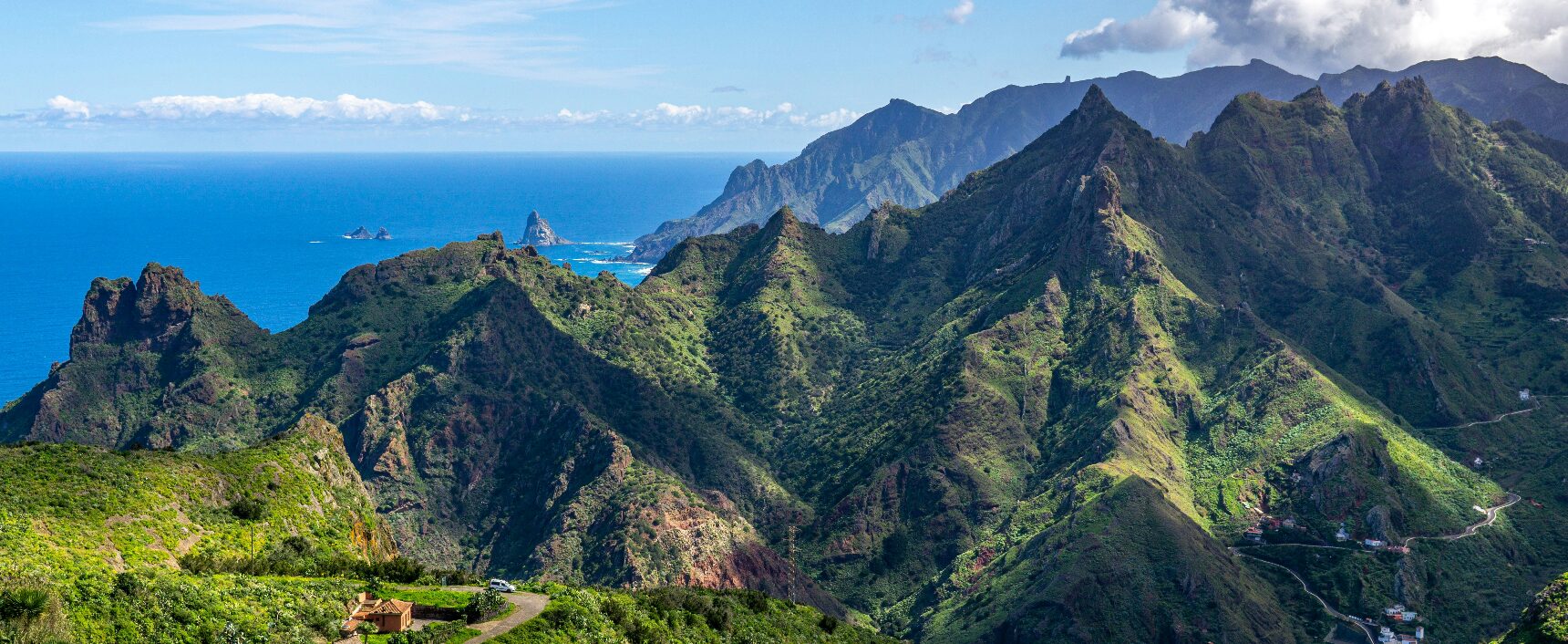 The ridges of the Anaga massif falling to the Atlantic in Tenerife