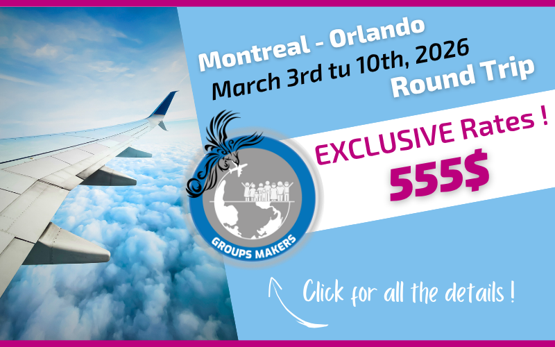 Exclusive rate Voyages Aqua Terra round-trip flight Montreal Orlando from March 3rd tu 10th, 2026 Exclusive rate Voyages Aqua Terra round-trip flight Montreal Orlando from March 3rd tu 10th, 2026